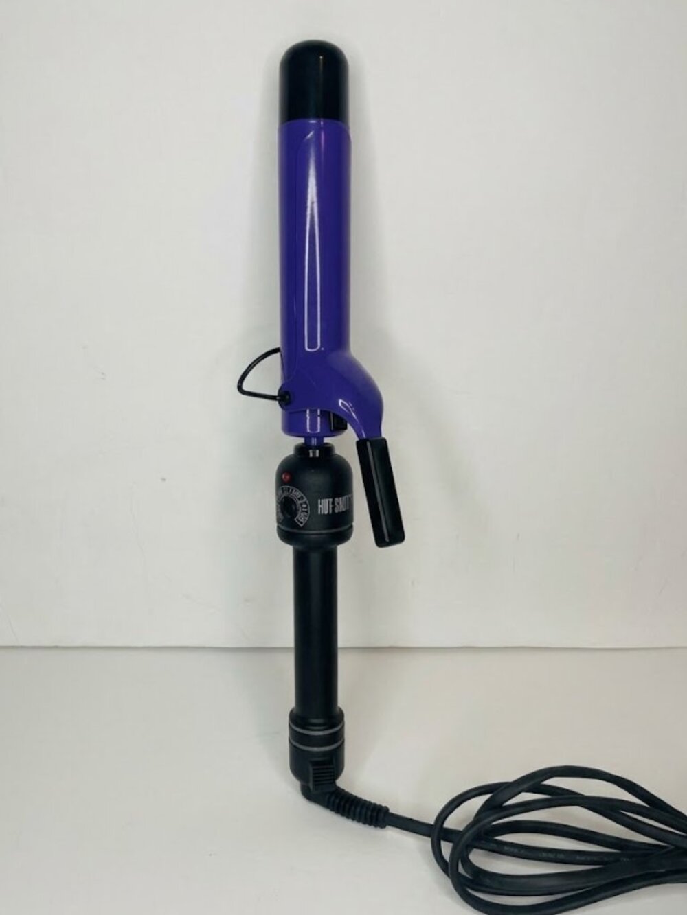 Hot Shot Tools Purple Ceramic Curling Iron Heat Wand 1.25 Inch Y2K Hair Tool